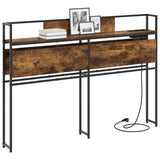 Storage Headboard with Shelf Smoked oak 135 cm Engineered wood 859637