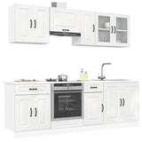 8 Piece Kitchen Cabinet Set Kalmar High Gloss White Engineered Wood 3314823