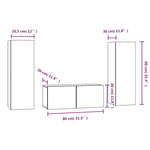 ZNTS 3 Piece TV Cabinet Set Grey Sonoma Engineered Wood 3120234