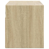 TV Wall Cabinet with LED Lights Sonoma Oak 100x31x35 cm 852266