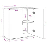 Sideboards 2 pcs Concrete Grey 79x38x80 cm Engineered Wood 3276605