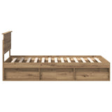 Bed Frame Artisian Oak 100 x 200 cm Solid Pine Wood 3410644