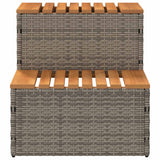 Hot Tub Step Grey 50x50x50,5 cm Poly Rattan and Solid Acacia 4103941