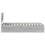Bed Frame Grey Sonoma 90 x 200 cm Engineered Wood 3408716