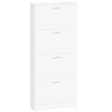 Shoe Cabinet White 59x17x150 cm Engineered Wood 342518