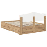 Bed Frame with Drawer Artisan Oak 140 x 190 cm Engineered Wood 3413201