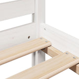 Bookcase Bed without Mattress White 135x190 cm Double Solid Wood Pine 3322198