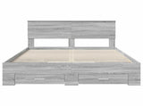 Bed Frame with Drawer Grey Sonoma 140 x 200 cm Engineered Wood 3408268