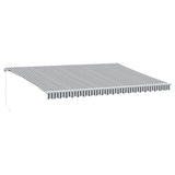 Manual Retractable Awning with LED Anthracite&White 500x350 cm 3215801