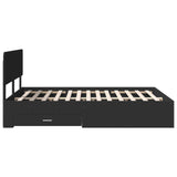 Bed Frame with Headboard Black 140 x 200 cm Engineered Wood 3412365