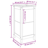 Garden Planter Grey 40x40x78 cm Solid Wood Pine 825277