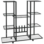 ZNTS Flower Stand with Wheels 94.5x24.5x91.5 cm Black Iron 343121