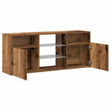 TV Cabinet with LED Lights Old Wood 120x30x50 cm Engineered Wood 856351