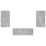 3 Piece TV Wall Cabinets with LED Lights Concrete Grey 3216877