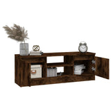 TV Cabinet with Door Smoked Oak 102x30x36 cm 823355