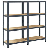 4-Layer Storage Shelves 2 pcs Anthracite Steel&Engineered Wood 4016937