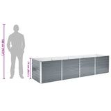 Garden Raised Bed Galvanised Steel 320x80x77 cm Grey 44844