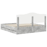 Bed Frame with Drawer Concrete Grey 180 x 200 cm Engineer Wood 3413390