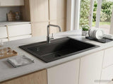 Kitchen Sink Single Basin Granite 60 x 51 x 30.5 cm Graphite 42053748