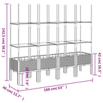 Garden Planter with Trellis Blue Grey 160x40x142.5 cm PP 367961
