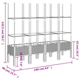 Garden Planter with Trellis Blue Grey 160x40x142.5 cm PP 367961