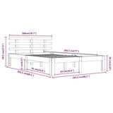 Bed Frame without Mattress Black Solid Wood 200x200 cm 814778