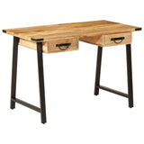 Desk with Drawers 105x55x70 cm Solid Wood Mango and Iron 372733