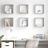 807012 Wall Cube Shelves 6 pcs Concrete Grey 30x15x30 cm