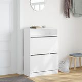 Shoe Cabinet with 2 Flip-Drawers White 80x34x116 cm 3214406