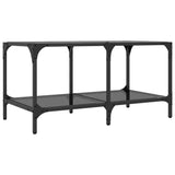 Coffee Table with Black Glass Top 78.5x40x40 cm Steel 845977