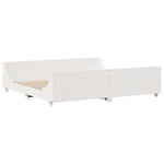 ZNTS Bed Frame without Mattress White 200x200 cm Solid Wood Pine 3323756