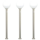 Bollard Lights with Sensor 3 pcs 120 cm Stainless Steel IP44 4006102