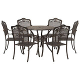 Garden Dining Set 7 pcs Bronze Aluminium 3334704