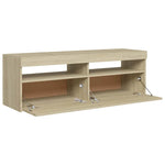 TV Cabinet with LED Lights Sonoma Oak 120x35x40 cm 804376