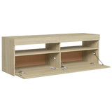 TV Cabinet with LED Lights Sonoma Oak 120x35x40 cm 804376