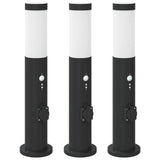Bollard Lights with Sensor&Outlet 3pcs 50 cm Stainless Steel IP44 4006042