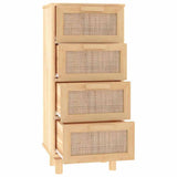 Sideboard Brown 40x30x90 cm Solid Wood Pine and Natural Rattan 345644