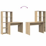 Desk with Shelf Sonoma Oak 138.5 x 55 x 143 cm Engineered Wood 3337251