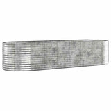 Garden Raised Bed Galvanised Steel 322x100x68 cm Silver 319072