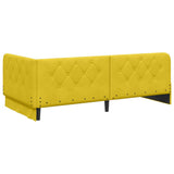 Corner Bed Frame with Headboard Yellow 90 x 190 cm Velvet 42016529