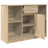 Sideboard with Drawer Sonoma Oak 101x35x76 cm Engineered Wood 861564