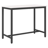 Table White 100 x 50 x 77 cm Engineered Wood and Steel 873785