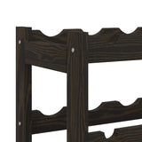 ZNTS Wine Rack for 56 Bottles Black Solid Wood Pine 373404