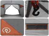Cabin Tent Grey and Orange 4-Person Polyester and Steel 42028581