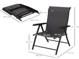 Rattan Folding Chair Set, 4 Pcs, Adjustable Backrest, Outdoor Patio Furniture, Lawn Seating, Grey T3398P315939