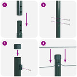 Fence Post 7 pcs Green Steel 42004192