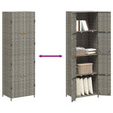 Garden Storage Cabinet Grey 59x40x180 cm Poly Rattan 319873