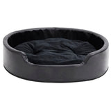 Dog Bed Black 79x70x19 cm Plush and Faux Leather 171262