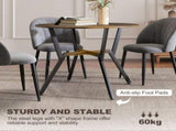 Dining Table, Round Kitchen Table with Black Legs, Anti-slip Foot Pads for Living Room, Dining Room T3398P423562