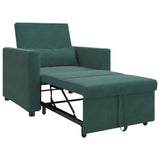 Pull out Sofa Bed Single Dark green 90 x 165 x 87 cm Velvet 42002699
